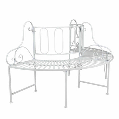 White Metal Tree Garden Bench Hi-Line Gift Ltd.
