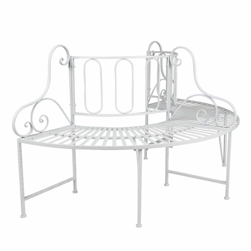 White Metal Tree Garden Bench Hi-Line Gift Ltd.