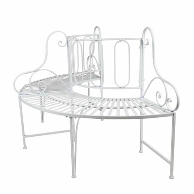 White Metal Tree Garden Bench Hi-Line Gift Ltd.