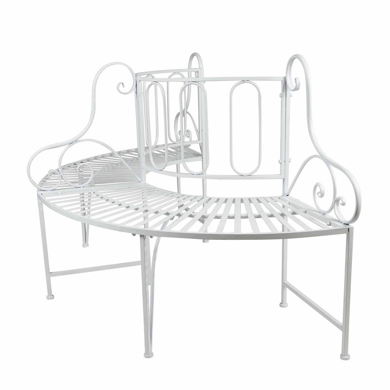 White Metal Tree Garden Bench Hi-Line Gift Ltd.