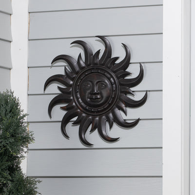 Sun face -Light Brown- Wall Art HI-LINE GIFT LTD.