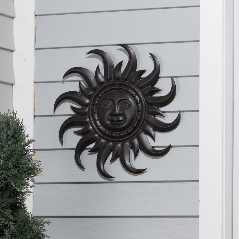 Sun face -Light Brown- Wall Art HI-LINE GIFT LTD.