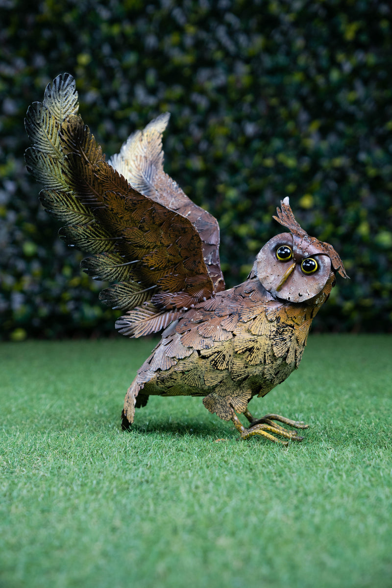 Metal Owl With  Wings Out 19 Inch H Hi-Line Gift Ltd.