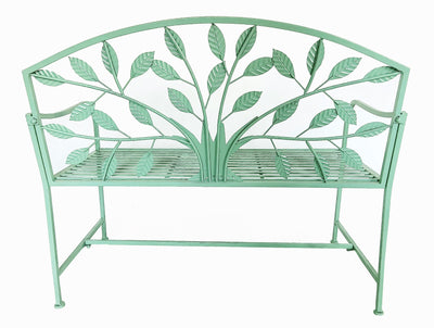 78683-BG - Blue Metal Garden Bench Tree Pattern Hi-Line Gift Ltd.