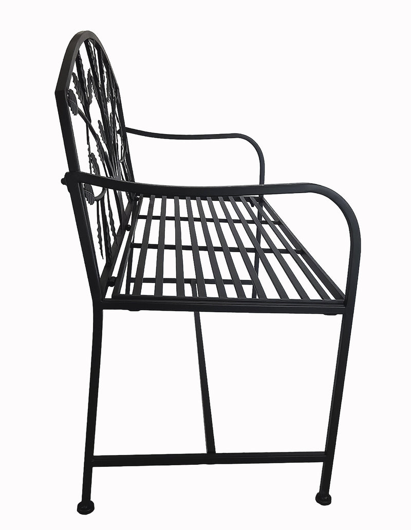 78683-BK - Metal Garden Bench Tree Pattern-Black Hi-Line Gift Ltd.