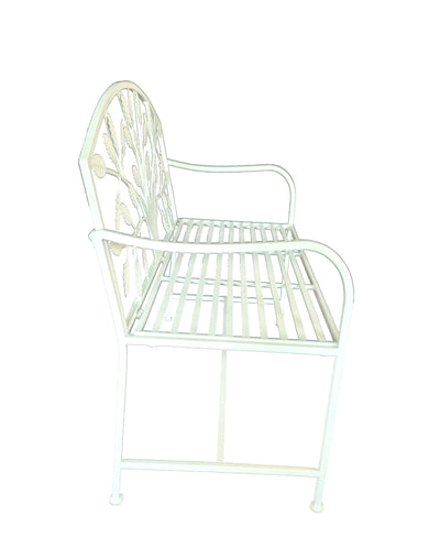78683-CM - Metal Garden Bench Tree Pattern-White Hi-Line Gift Ltd.