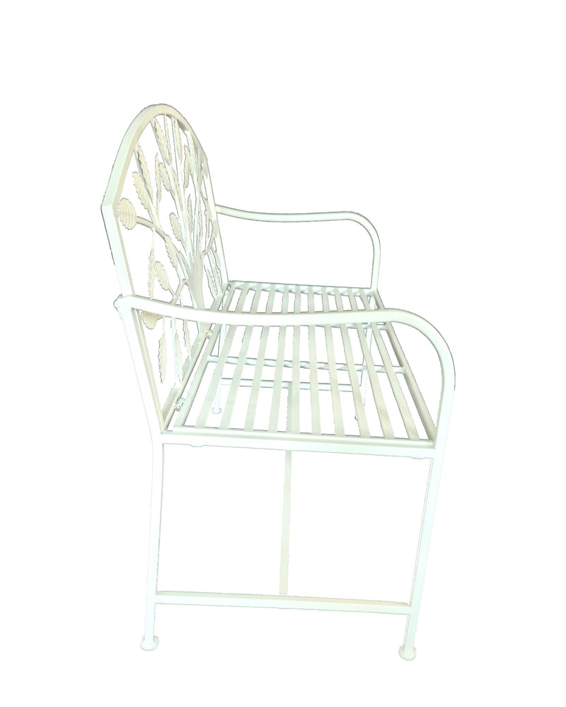 78683-CM - Metal Garden Bench Tree Pattern-White Hi-Line Gift Ltd.