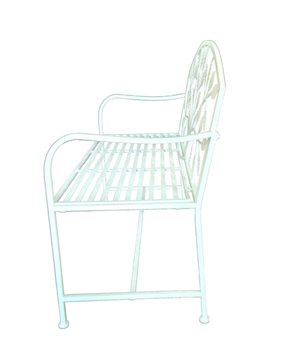78683-CM - Metal Garden Bench Tree Pattern-White Hi-Line Gift Ltd.