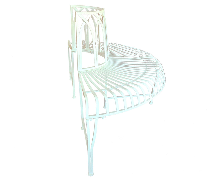 78684-CM - White Tree Wrap Garden Bench Semi-Circle Hi-Line Gift Ltd.