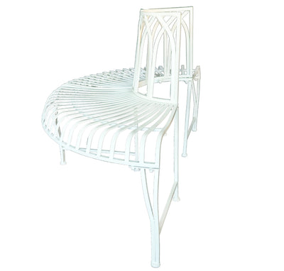 78684-CM - White Tree Wrap Garden Bench Semi-Circle Hi-Line Gift Ltd.