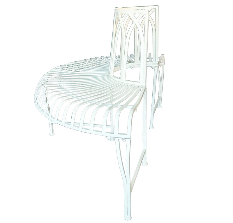 78684-CM - White Tree Wrap Garden Bench Semi-Circle Hi-Line Gift Ltd.