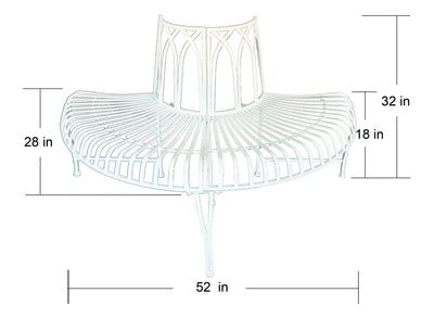 78684-CM - White Tree Wrap Garden Bench Semi-Circle Hi-Line Gift Ltd.