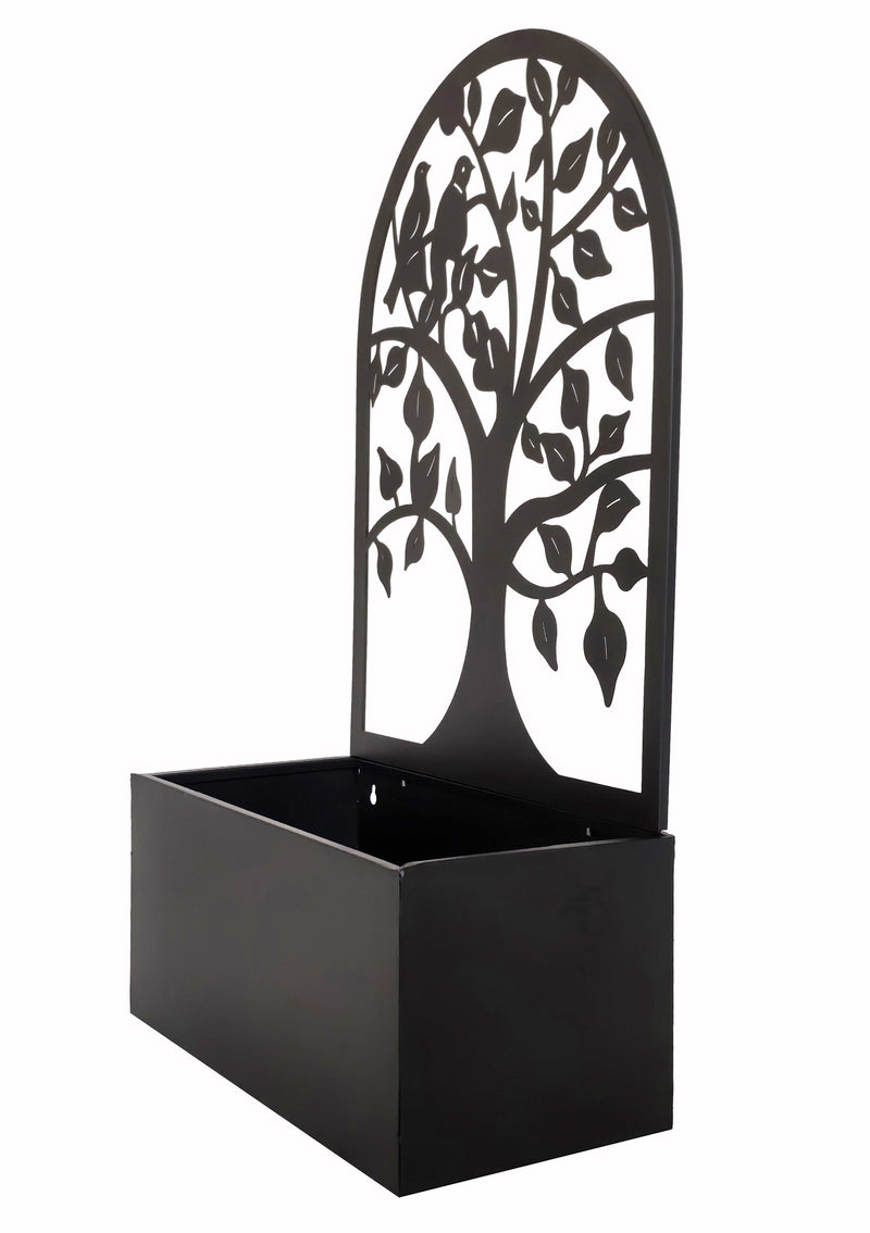 78685-BK - Garden Hanging Planter Black Metal Wall Decor Hi-Line Gift Ltd.