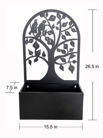 78685-BK - Garden Hanging Planter Black Metal Wall Decor Hi-Line Gift Ltd.