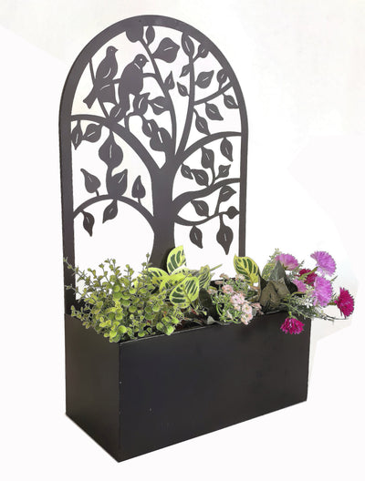 78685-BK - Garden Hanging Planter Black Metal Wall Decor Hi-Line Gift Ltd.