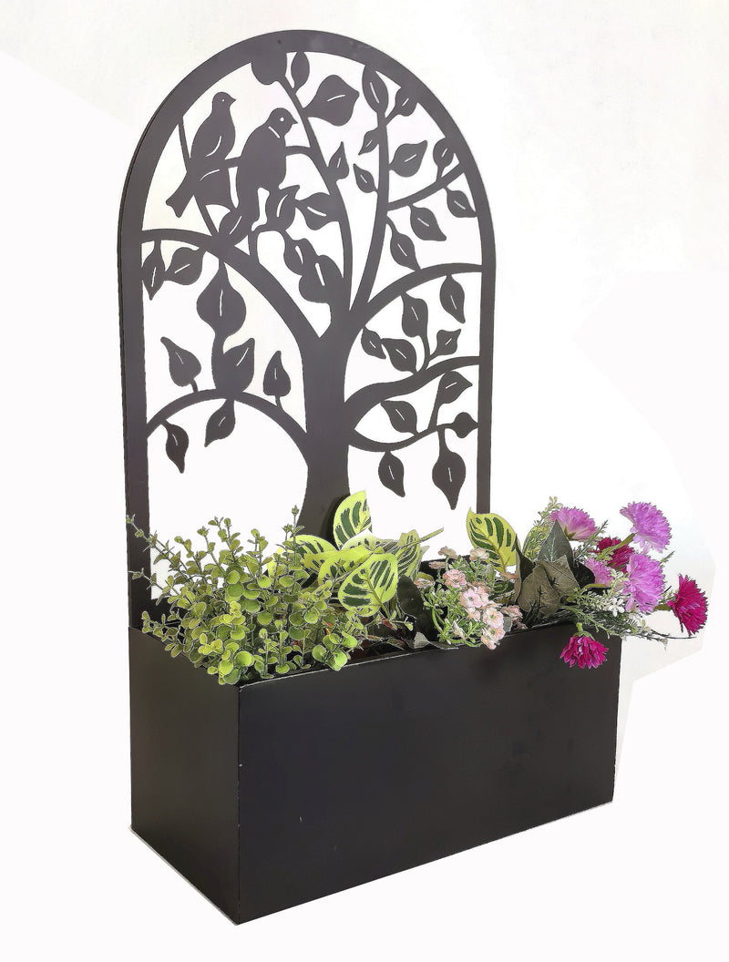 78685-BK - Garden Hanging Planter Black Metal Wall Decor Hi-Line Gift Ltd.