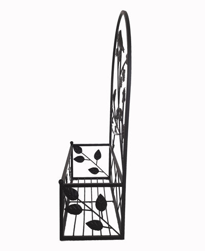 78686-BK - Black Metal Hanging Plant Holder 2 Pcs Set Outdoor Wall Decor Hi-Line Gift Ltd.