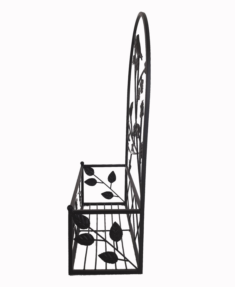 78686-BK - Black Metal Hanging Plant Holder 2 Pcs Set Outdoor Wall Decor Hi-Line Gift Ltd.