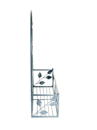 78686-GY - Gray Metal Hanging Plant Holder 2 Pcs Set Outdoor Wall Decor Hi-Line Gift Ltd.