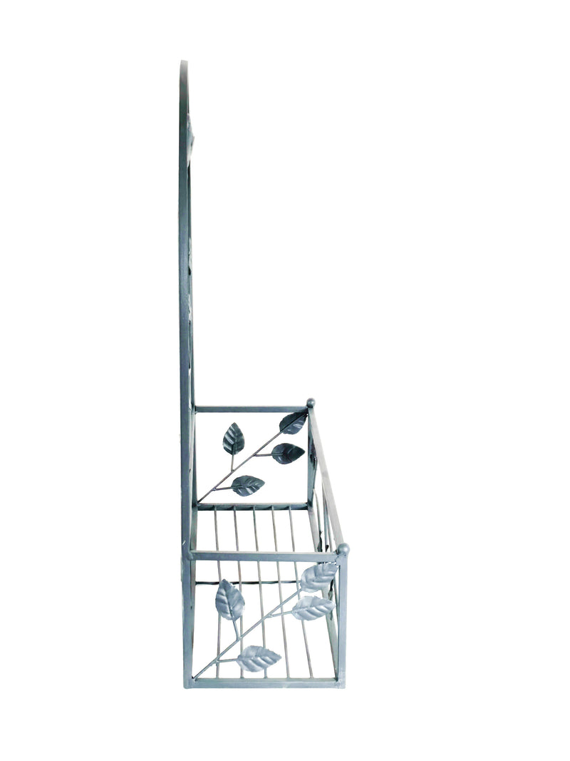 78686-GY - Gray Metal Hanging Plant Holder 2 Pcs Set Outdoor Wall Decor Hi-Line Gift Ltd.