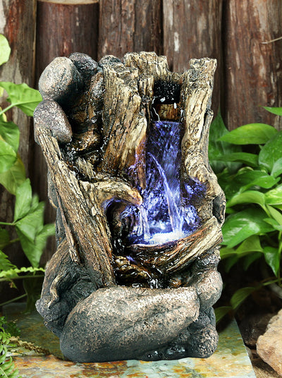 79080 - Tree Trunk Fountain W/LED Hi-Line Gift Ltd.