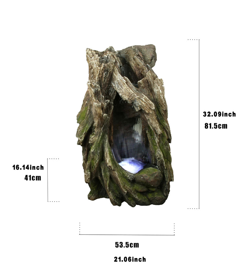 79180 - Tree Trunk Fountain W/LED Hi-Line Gift Ltd.