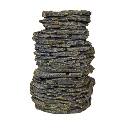 Multi Level Rock Fountain W/Warm White Leds Hi-Line Gift Ltd.