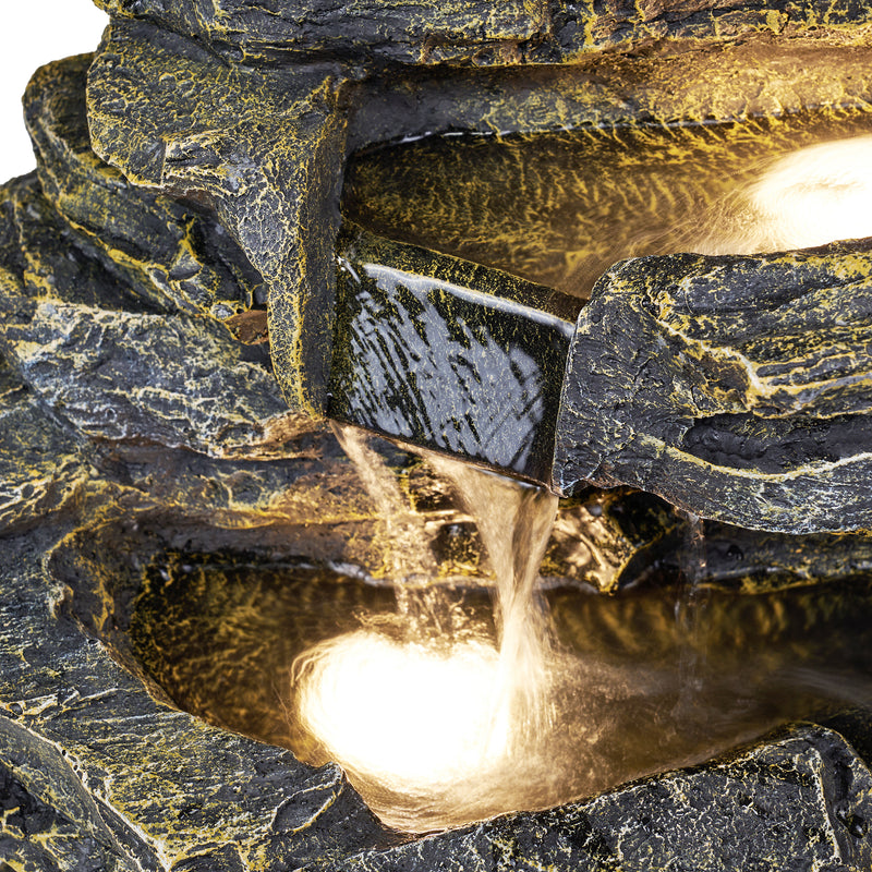 Multi Level Rock Fountain W/Warm White Leds Hi-Line Gift Ltd.