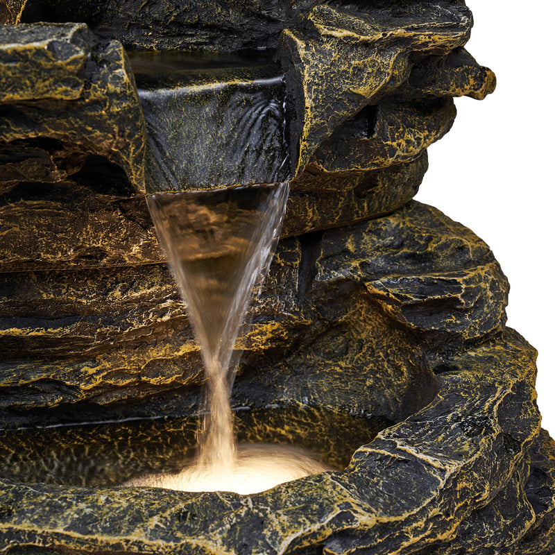 Multi Level Rock Fountain W/Warm White Leds Hi-Line Gift Ltd.