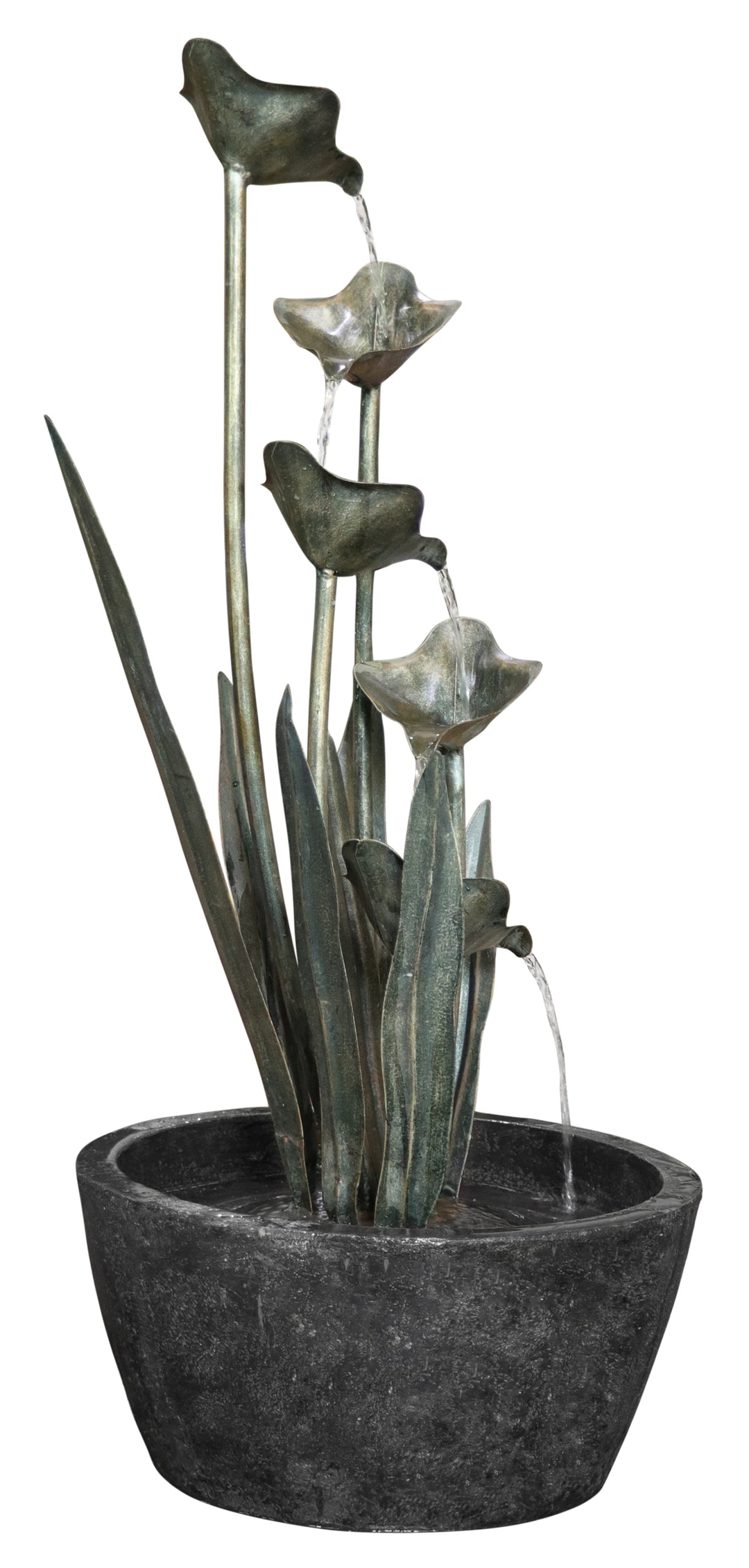 Metal Fountain- Plant With 5 Leaves HI-LINE GIFT LTD.
