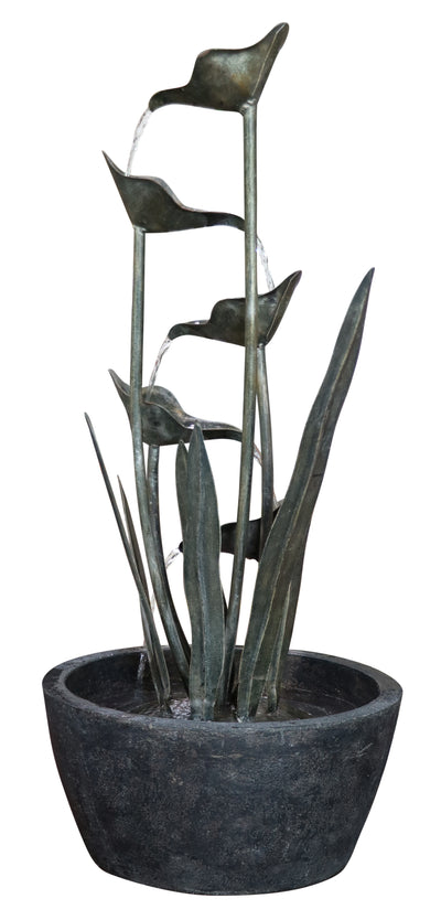 Metal Fountain- Plant With 5 Leaves HI-LINE GIFT LTD.