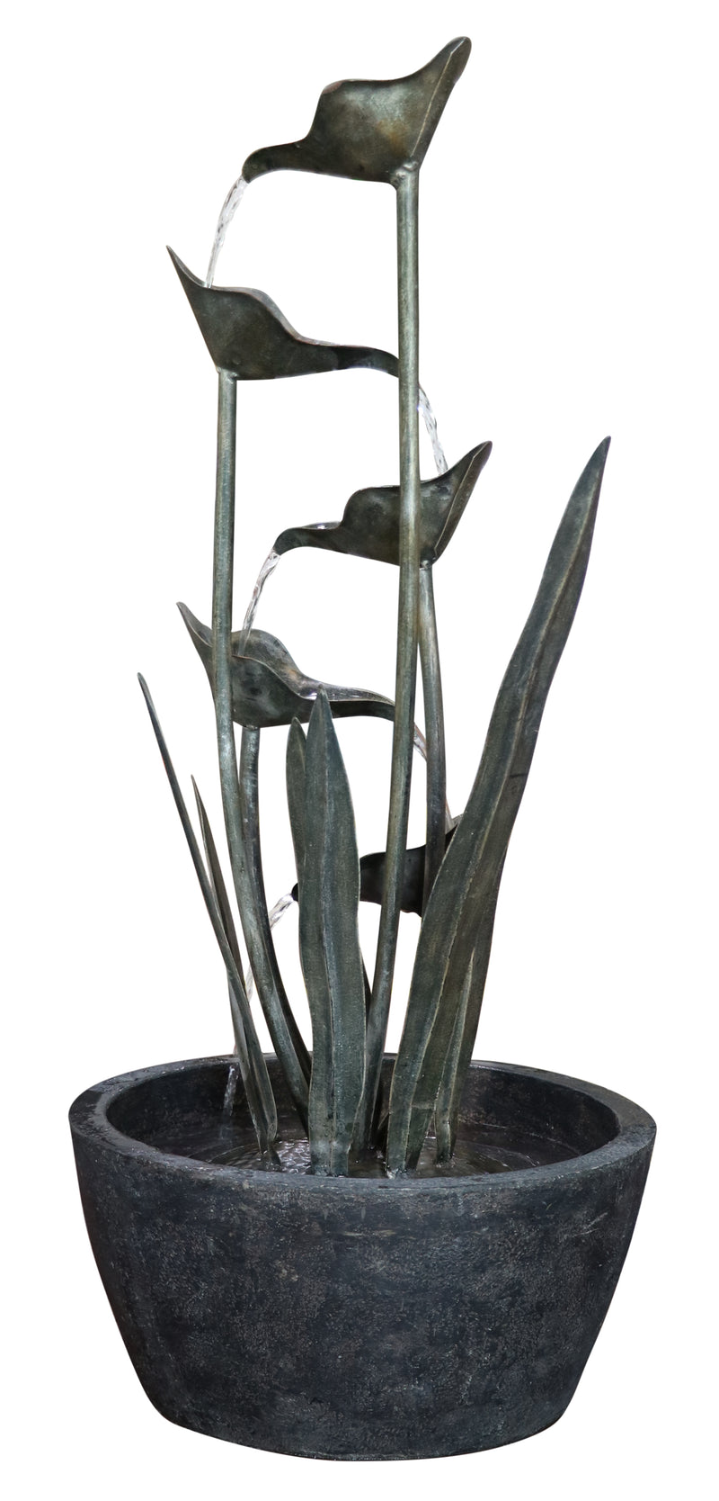 Metal Fountain- Plant With 5 Leaves HI-LINE GIFT LTD.