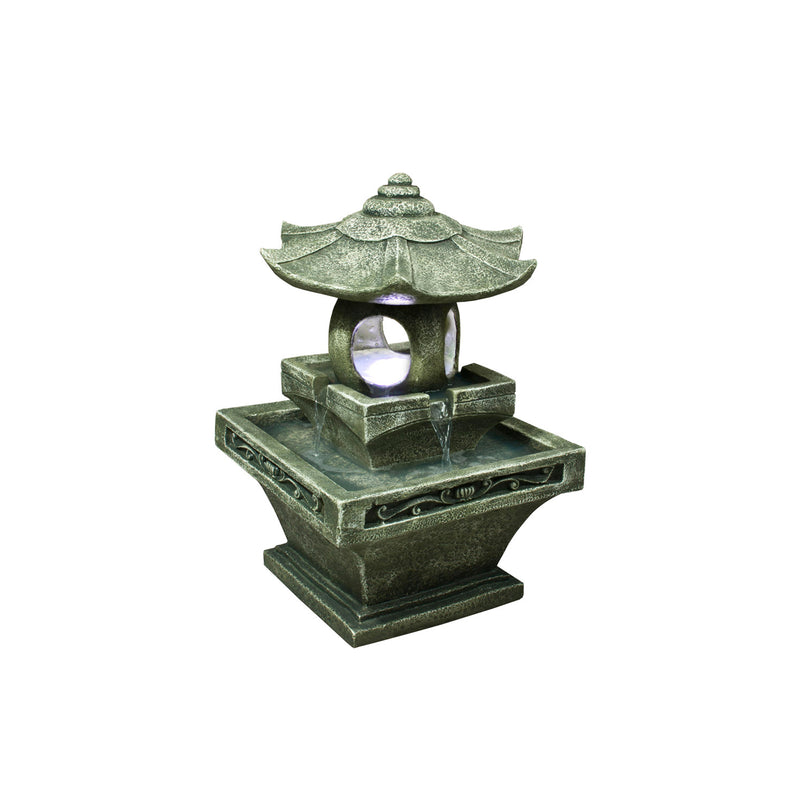 Pagoda Lantern Fountain W/Light Hi-Line Gift Ltd.