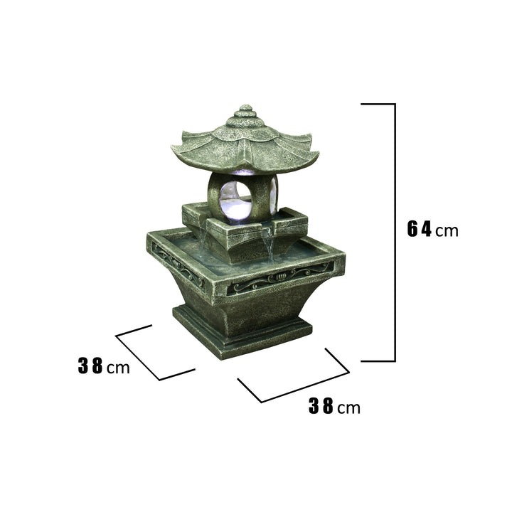 Pagoda Lantern Fountain W/Light Hi-Line Gift Ltd.