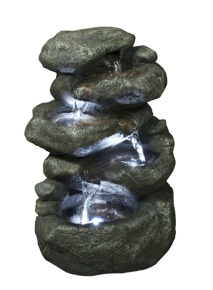 LED Fountain- 5 Level Rock With Lights HI-LINE GIFT LTD.