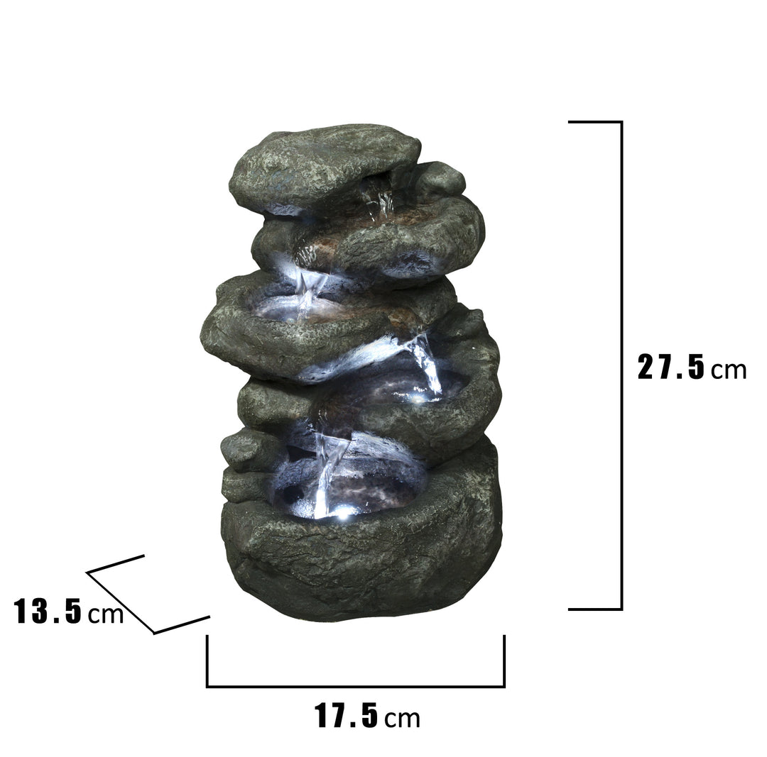 LED Fountain- 5 Level Rock With Lights HI-LINE GIFT LTD.