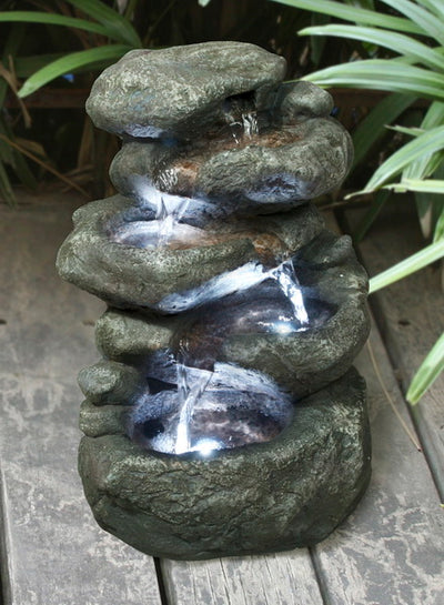 LED Fountain- 5 Level Rock With Lights HI-LINE GIFT LTD.