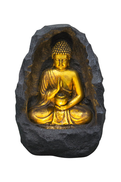 79485-BK - Golden Buddha Fountain Indoor W/LEDs Hi-Line Gift Ltd.