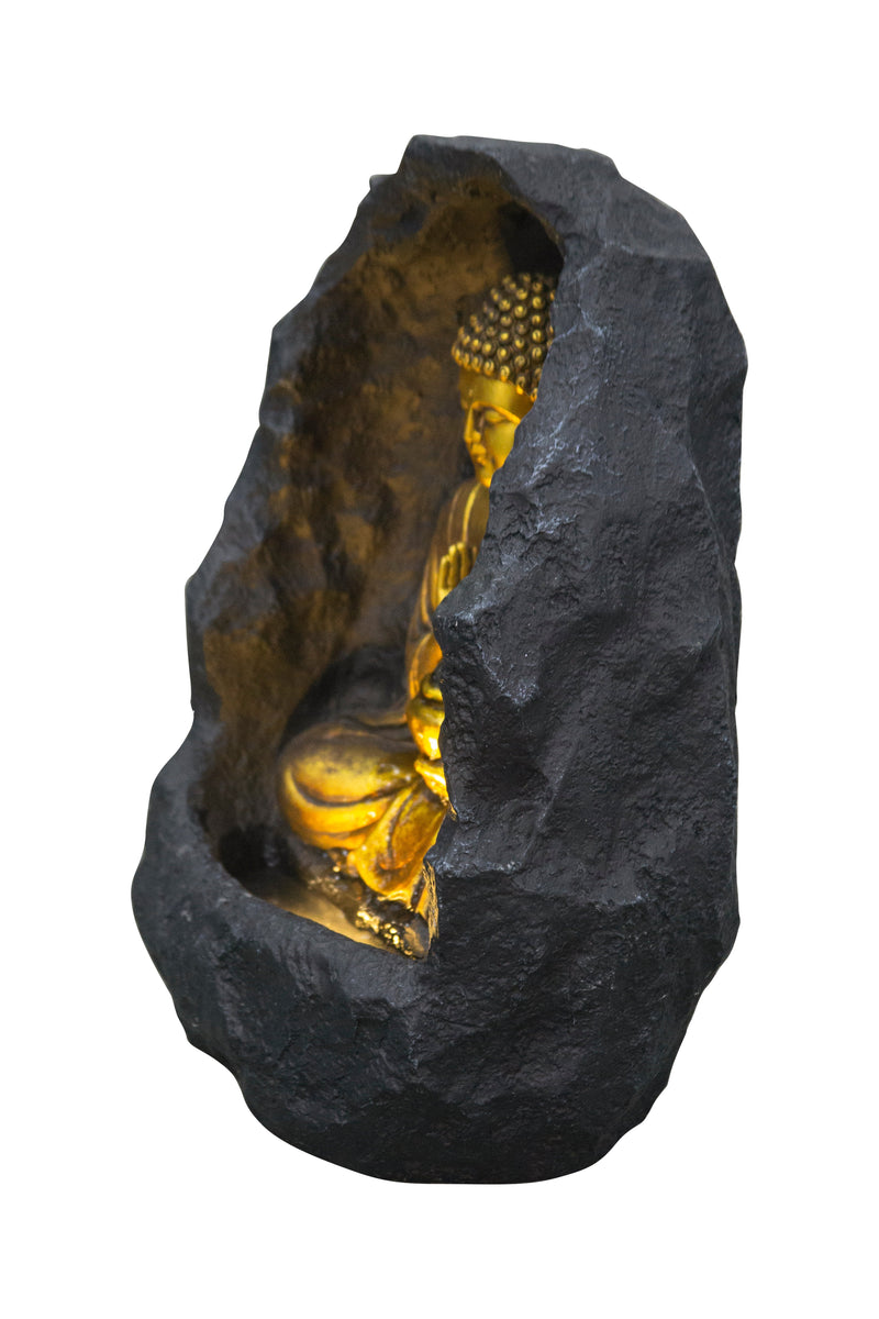 79485-BK - Golden Buddha Fountain Indoor W/LEDs Hi-Line Gift Ltd.