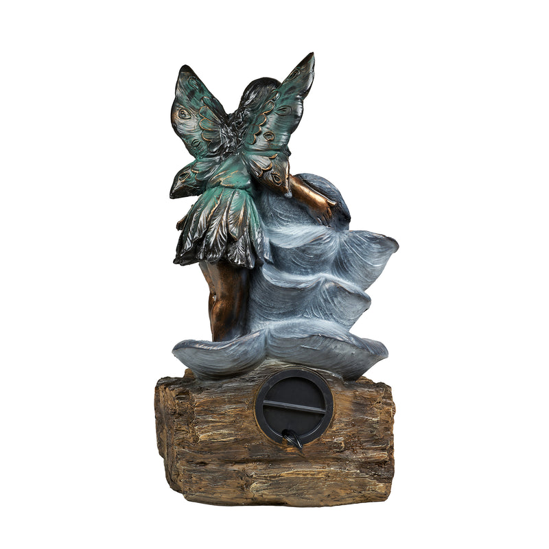 Fairy On The Rock Fountain W/ 2 White Leds Hi-Line Gift Ltd.
