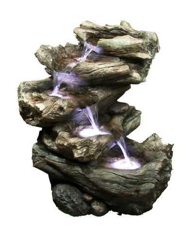 LED Fountain- 4 Level Logs HI-LINE GIFT LTD.