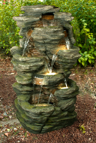 Rock Multi Level Fountain With  Led Hi-Line Gift Ltd.