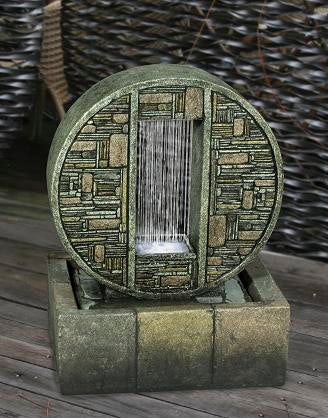 LED Fountain-Rainfall in Brick Design Medallion HI-LINE GIFT LTD.