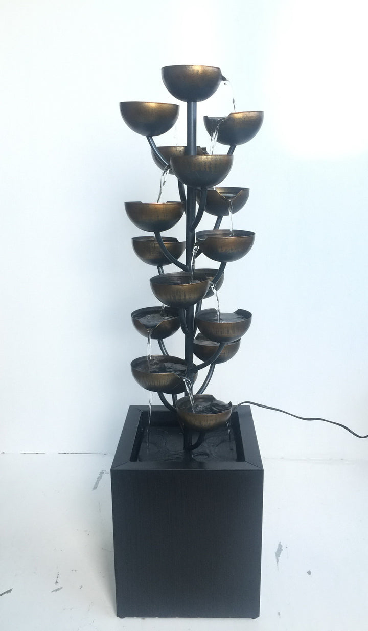 Multi Level Zinc Metal Stacked Cups Fountain HI-LINE GIFT LTD.