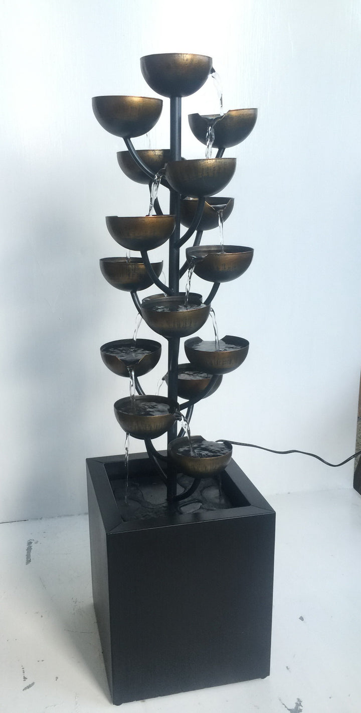 Multi Level Zinc Metal Stacked Cups Fountain HI-LINE GIFT LTD.