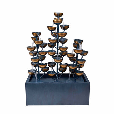 79530-C - Multi Level Zinc Metal Tri-Stacked Cups Fountain Hi-Line Gift Ltd.