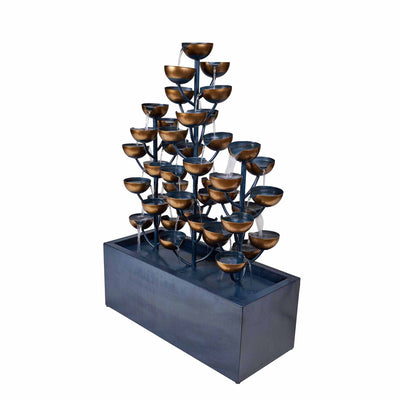 79530-C - Multi Level Zinc Metal Tri-Stacked Cups Fountain Hi-Line Gift Ltd.