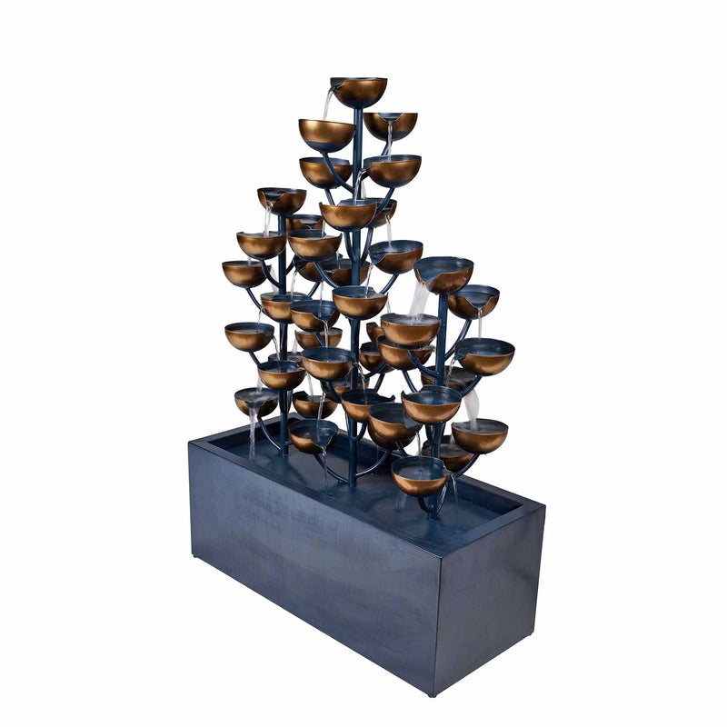 79530-C - Multi Level Zinc Metal Tri-Stacked Cups Fountain Hi-Line Gift Ltd.