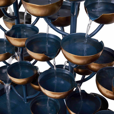 79530-C - Multi Level Zinc Metal Tri-Stacked Cups Fountain Hi-Line Gift Ltd.