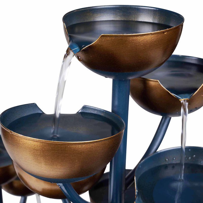 79530-C - Multi Level Zinc Metal Tri-Stacked Cups Fountain Hi-Line Gift Ltd.